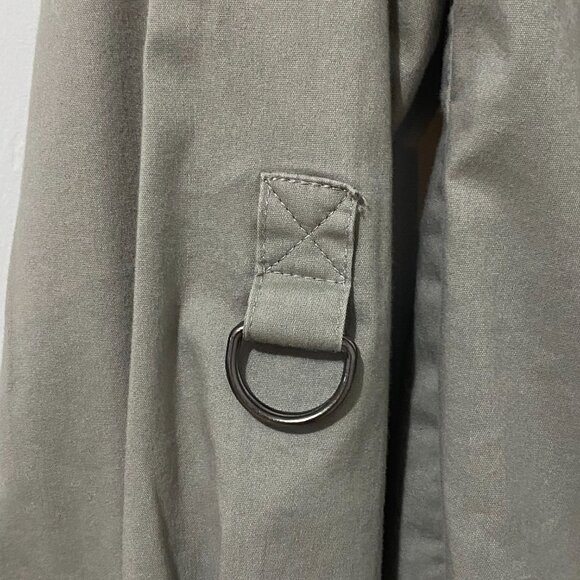 Vintage 90s Grey Button Down Shirt with Metal Hardware Cargo Utility Grunge Y2K - Picture 6 of 12